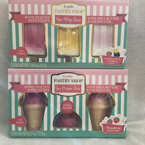 NEW La Petite Pastry Shop Ice Cream Trio Ice Pop Trio Bath Fizzies Two Boxes - Picture 1 of 12